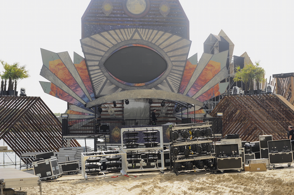 event stage on the beach